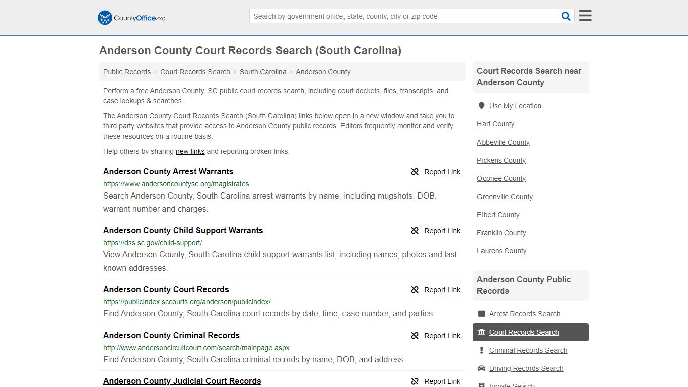 Anderson County Court Records Search (South Carolina) - County Office